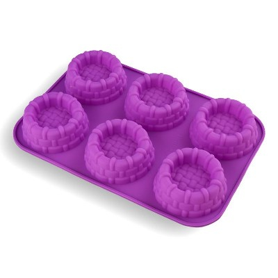 Форма д/выпечки силик. 6 КЕКСОВ №4 БАШЕНКИ 31*21*3,5см KT-S-312