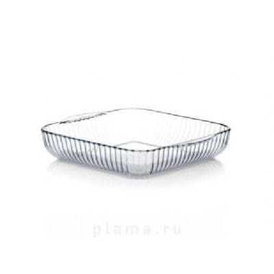 BORCAM Посуда для СВЧ форма квадрат рифл с ручками 282*317 мм.