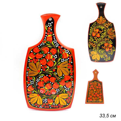 Хохлома доска разделоч. классической формы с прямым нижним краем/7004/уп1/
