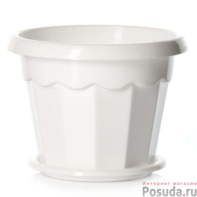 Горшок ГАРМОНИЯ 1,5л. Д=16,0 см. с под. белый /24/