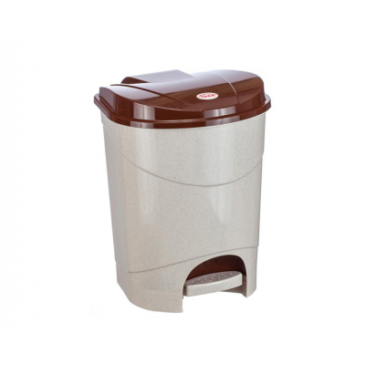 Контейнер для мусора 19,0л. с педалью с ведром БЕЖЕВЫЙ МРАМОР 007925