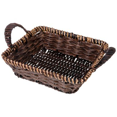 АМ Корзинка с ручками коллекция"Натурель" золотой кант 23*23*7/12 см